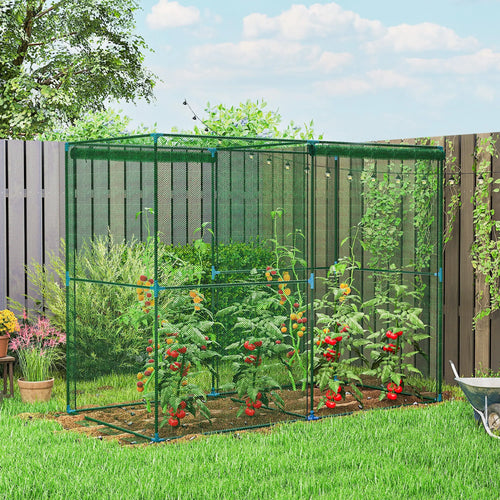 8' x 4' Crop Cage, Plant Protection Tent, Zippered Doors, Vegetable Garden