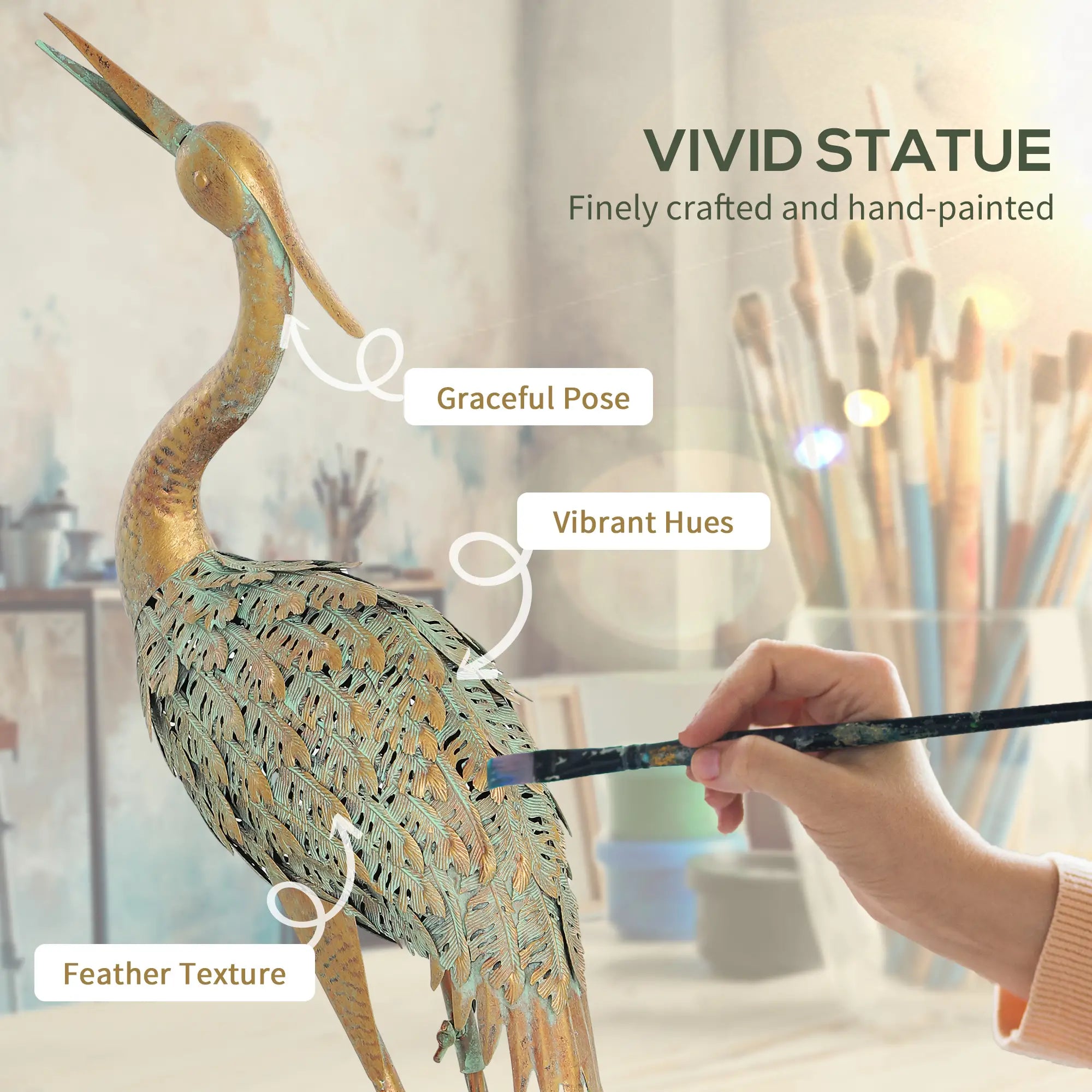 Heron Garden Statue, 15.3