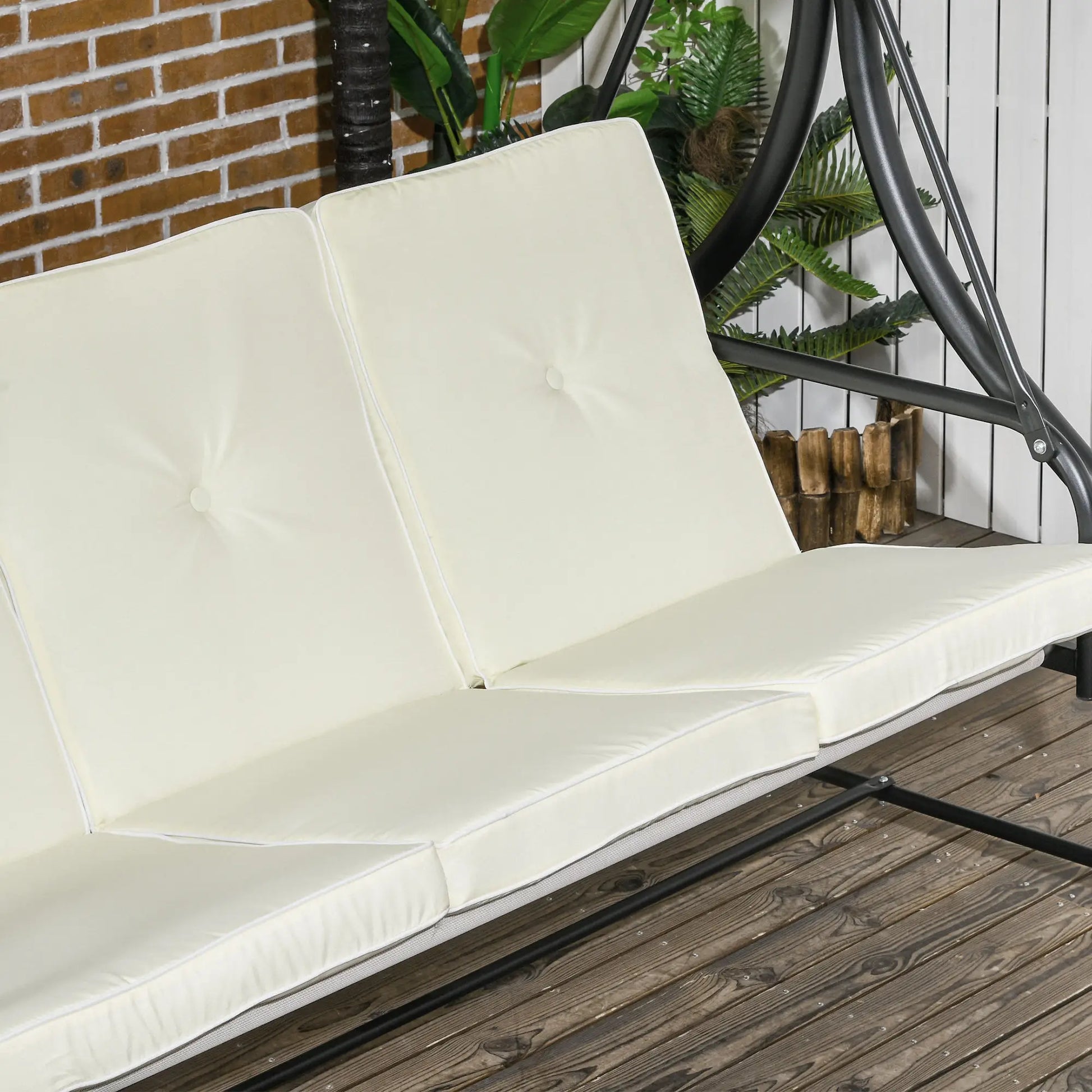 Convertible Patio Swing Bed with Canopy, 3 Seater, White Porch Swings with Canopy at Gallery Canada