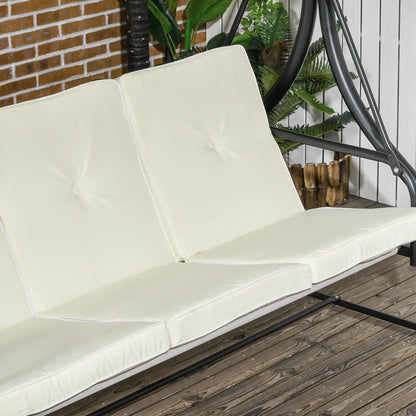 Convertible Patio Swing Bed with Canopy, 3 Seater, White Porch Swings with Canopy at Gallery Canada