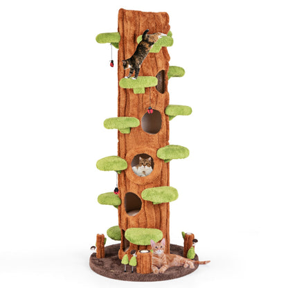 90.5 Inch Tall Cat Tree With Private Condos, Brown Cat Trees Condos & Scratchers at Gallery Canada