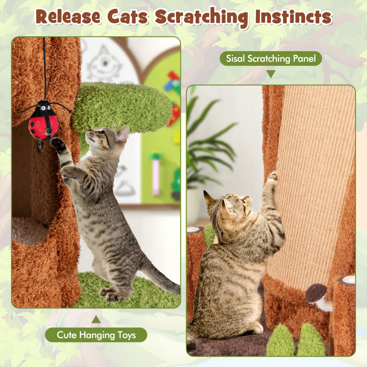 90.5 Inch Tall Cat Tree With Private Condos, Brown Cat Trees Condos & Scratchers at Gallery Canada