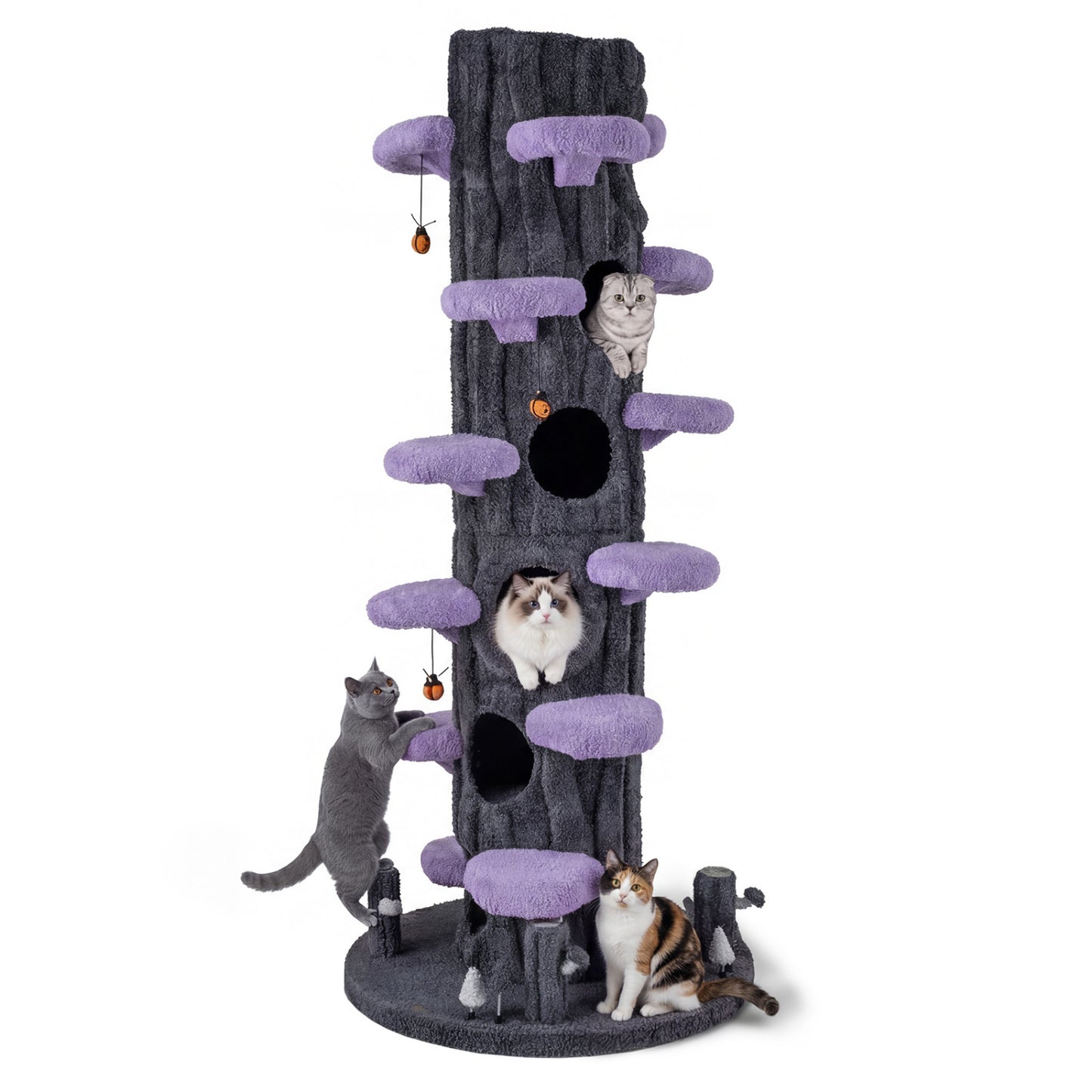 90.5 Inch Tall Cat Tree With Private Condos, Purple Cat Trees Condos & Scratchers at Gallery Canada