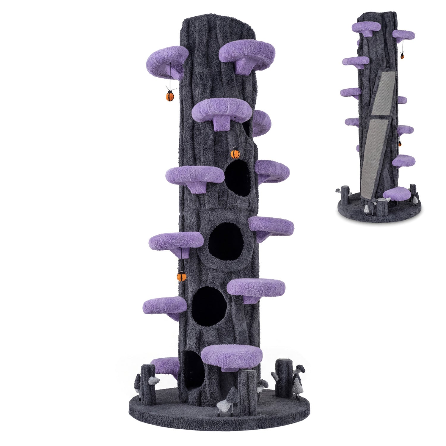 90.5 Inch Tall Cat Tree With Private Condos, Purple Cat Trees Condos & Scratchers at Gallery Canada