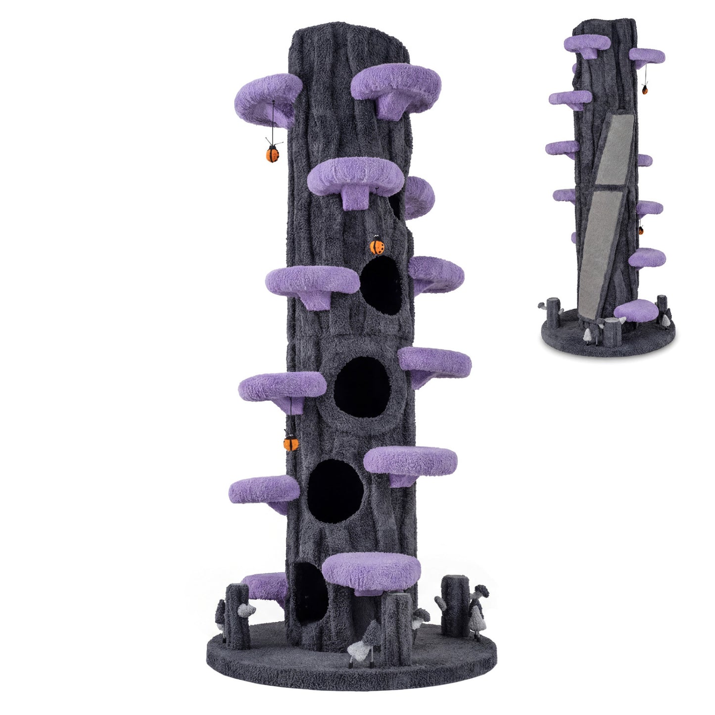 90.5 Inch Tall Cat Tree With Private Condos, Purple Cat Trees Condos & Scratchers at Gallery Canada