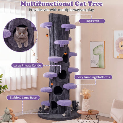 90.5 Inch Tall Cat Tree With Private Condos, Purple Cat Trees Condos & Scratchers at Gallery Canada