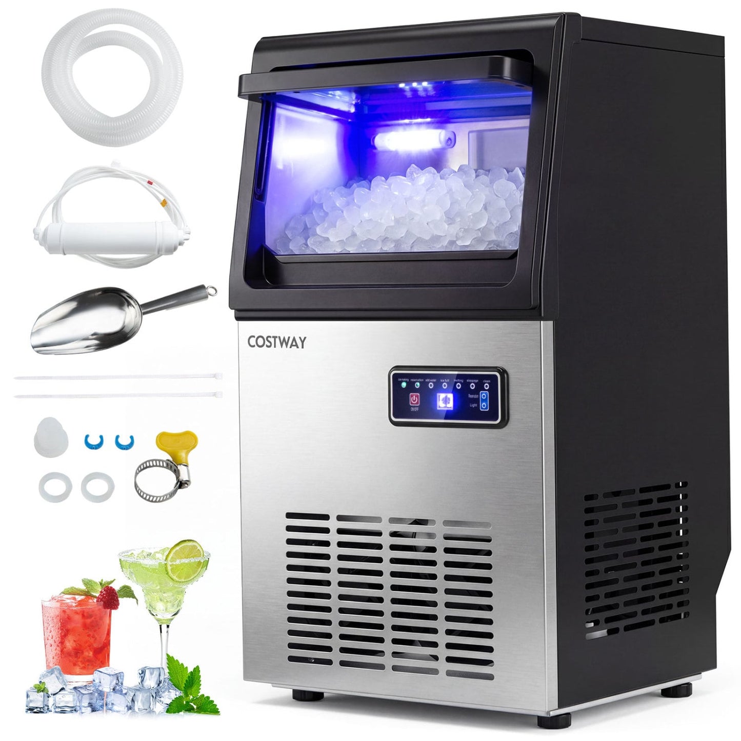 Commercial Nugget Ice Maker, 90 LBS/24H, Self-Cleaning Ice Makers at Gallery Canada