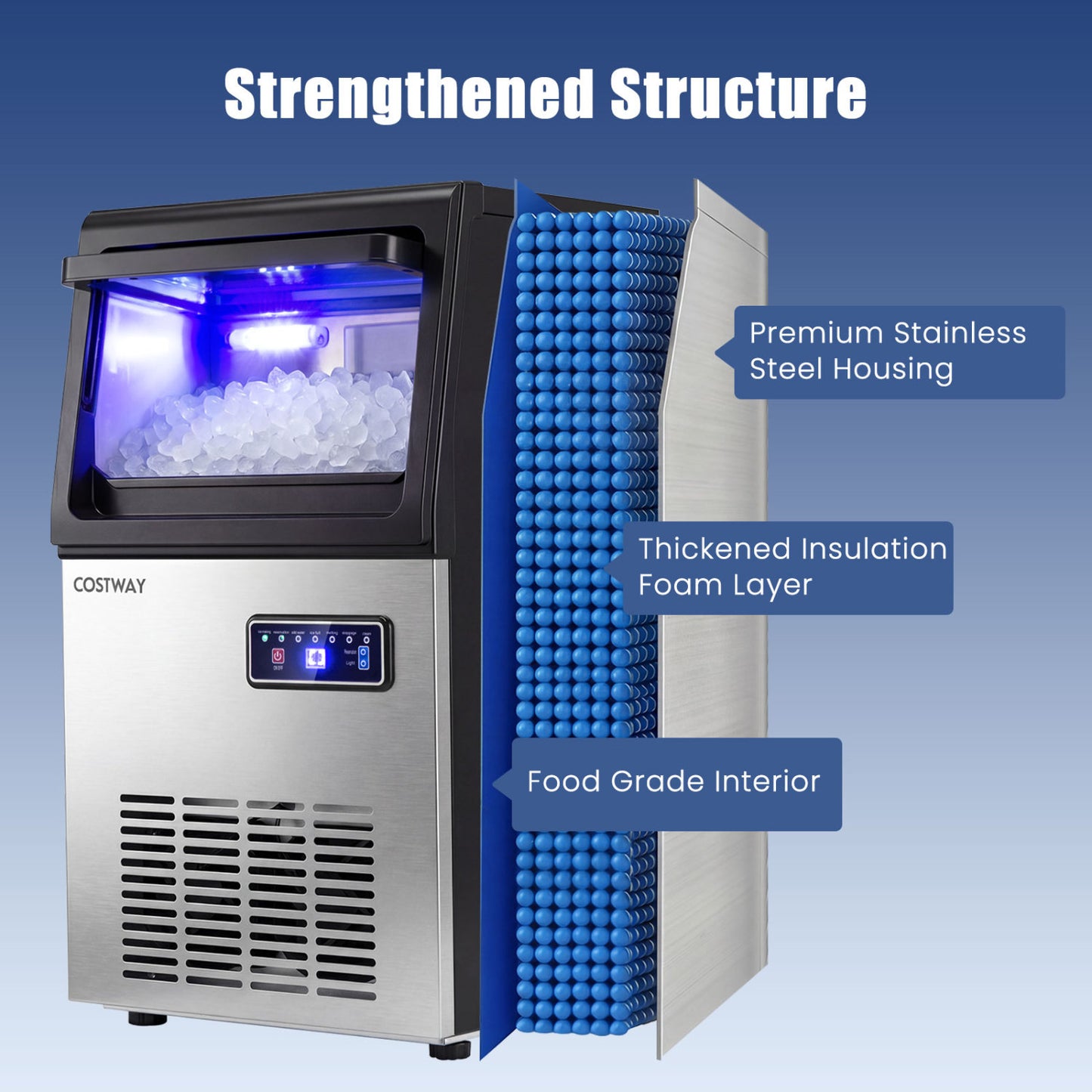 Commercial Nugget Ice Maker, 90 LBS/24H, Self-Cleaning Ice Makers at Gallery Canada