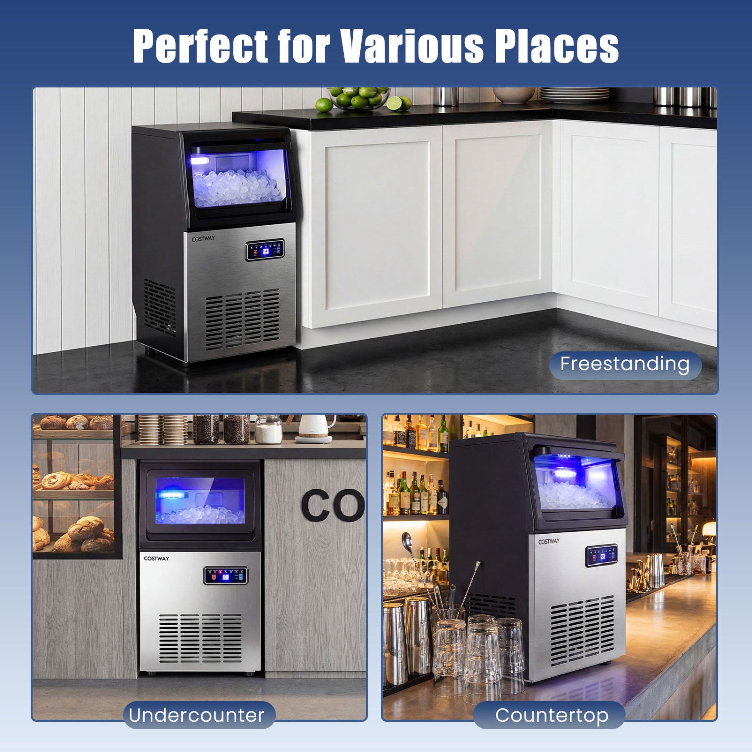 Commercial Nugget Ice Maker, 90 LBS/24H, Self-Cleaning Ice Makers at Gallery Canada
