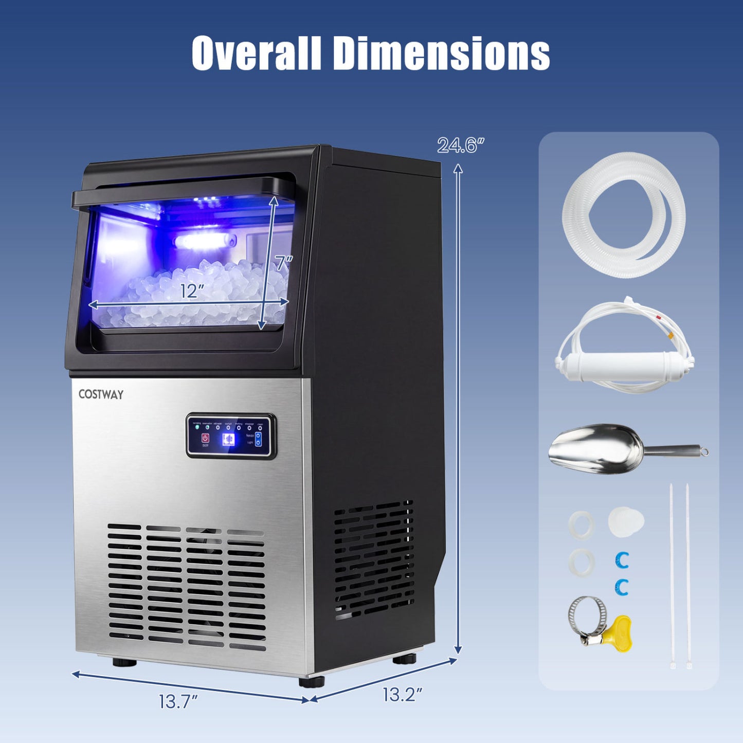 Commercial Nugget Ice Maker, 90 LBS/24H, Self-Cleaning Ice Makers at Gallery Canada