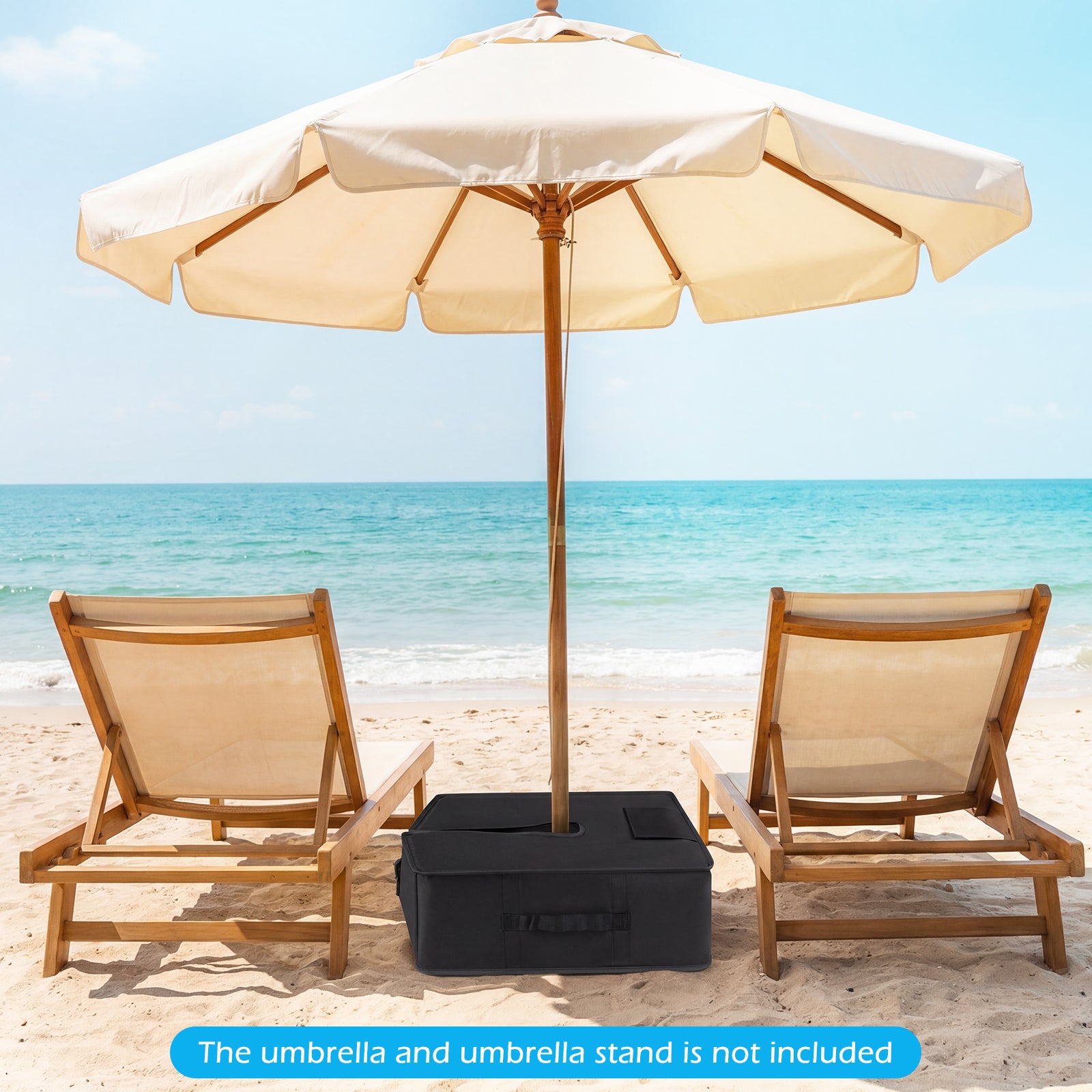 90 Lbs Sand-Fillable Umbrella Base, Black Outdoor Umbrella Bases at Gallery Canada