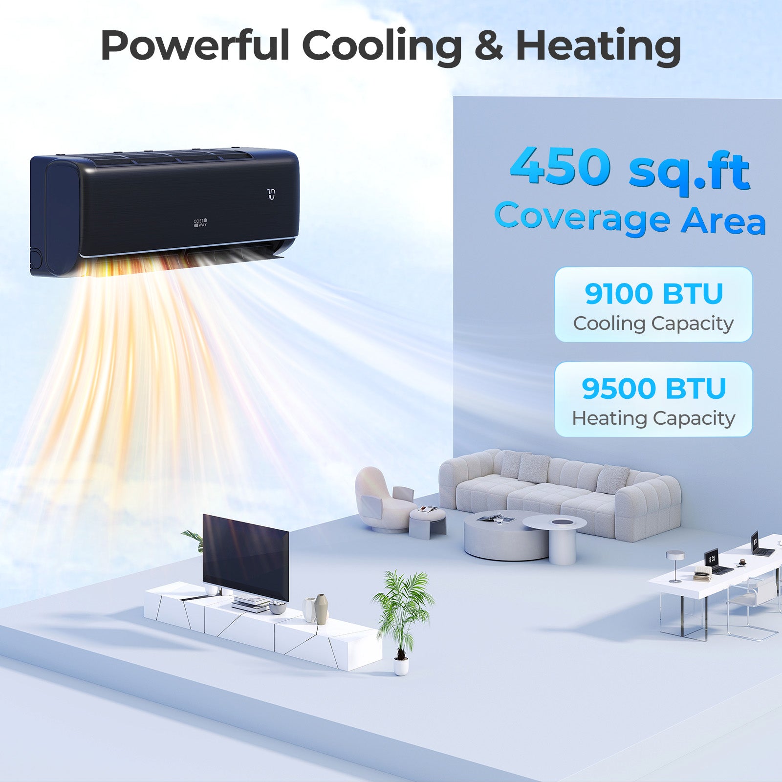 9100 BTU 20.5 SEER2 115V WiFi Mini Split AC, Alexa Compatible, Gray Mini Split Air Conditioners at Gallery Canada