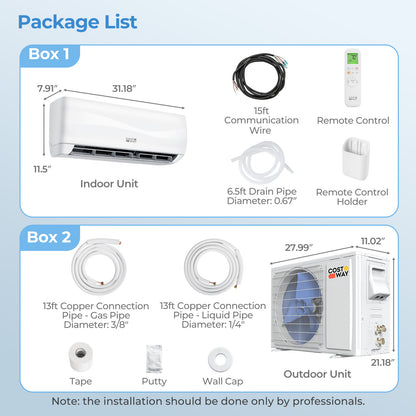 9100 BTU 20.5 SEER2 Mini Split Air Conditioner, Heat Pump, White Mini Split Air Conditioners at Gallery Canada