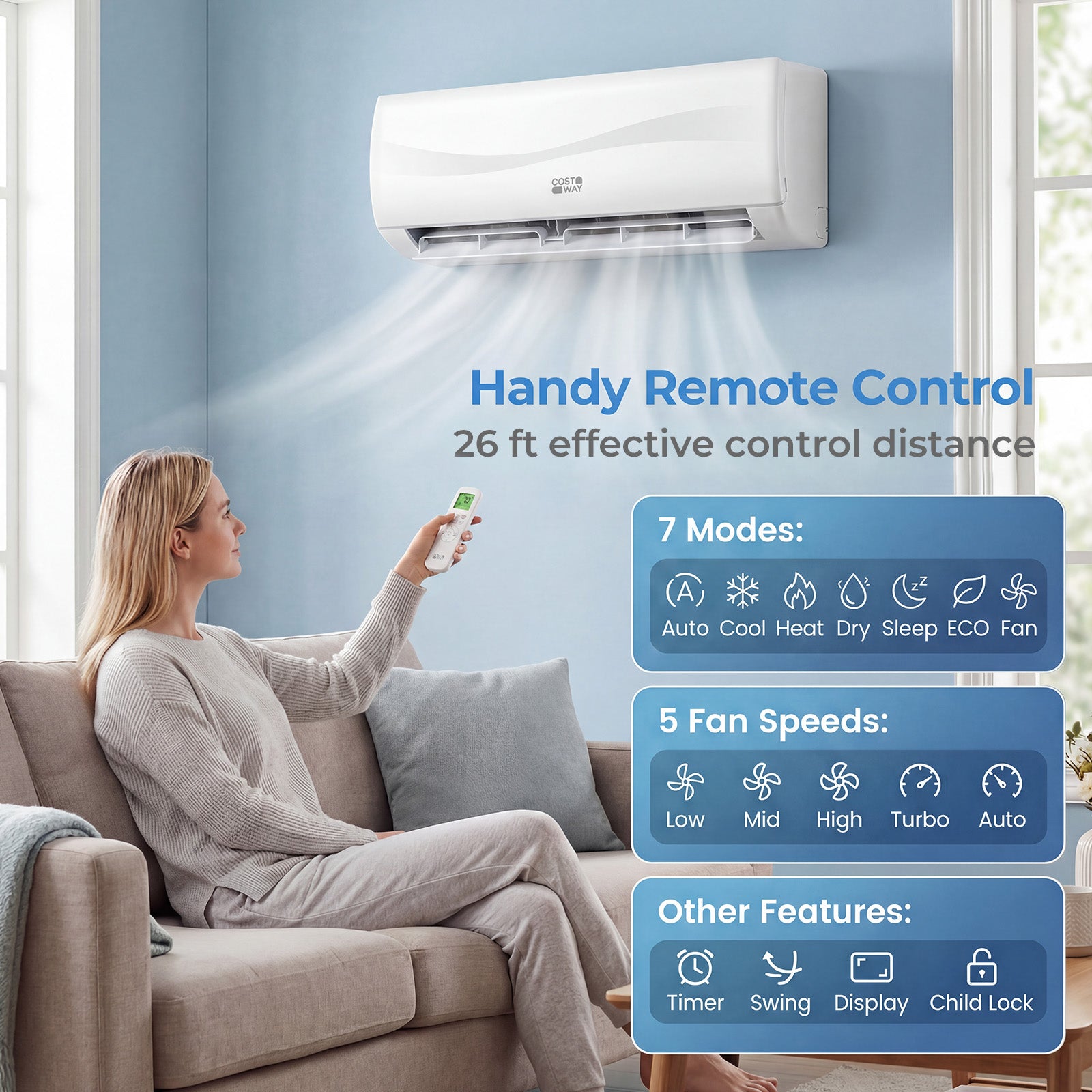 9100 BTU 20.5 SEER2 Mini Split Air Conditioner, Heat Pump, White Mini Split Air Conditioners at Gallery Canada