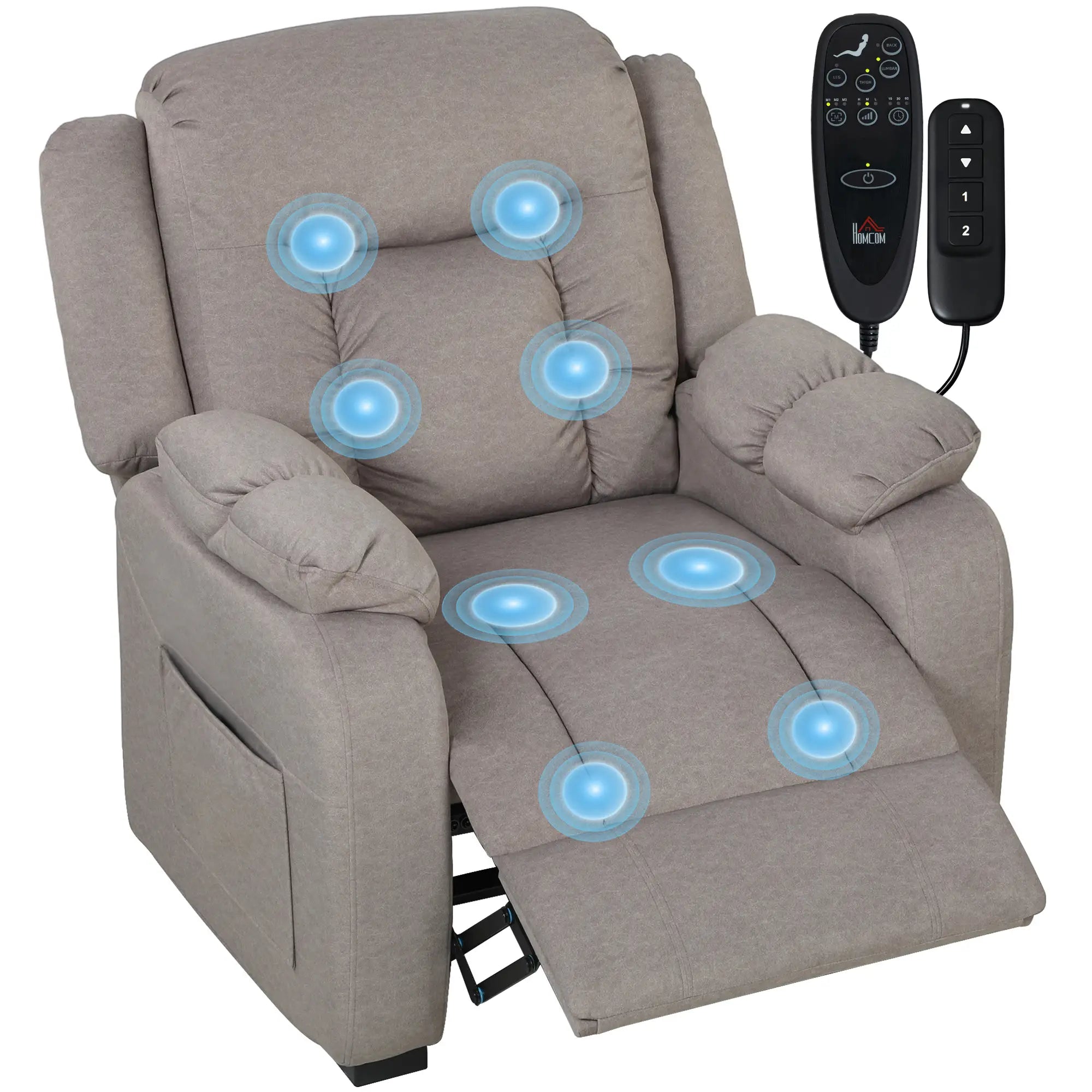 Massage Recliner Chair, Power Recliner, 2 Memory Positions, Brown Single Sofas at Gallery Canada