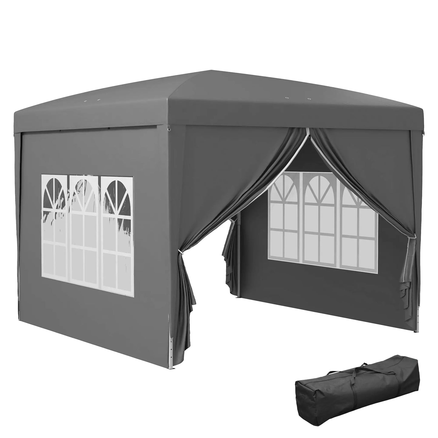 10'x10' Pop Up Party Tent, Wedding Gazebo Canopy, Grey Pop Up Canopies at Gallery Canada