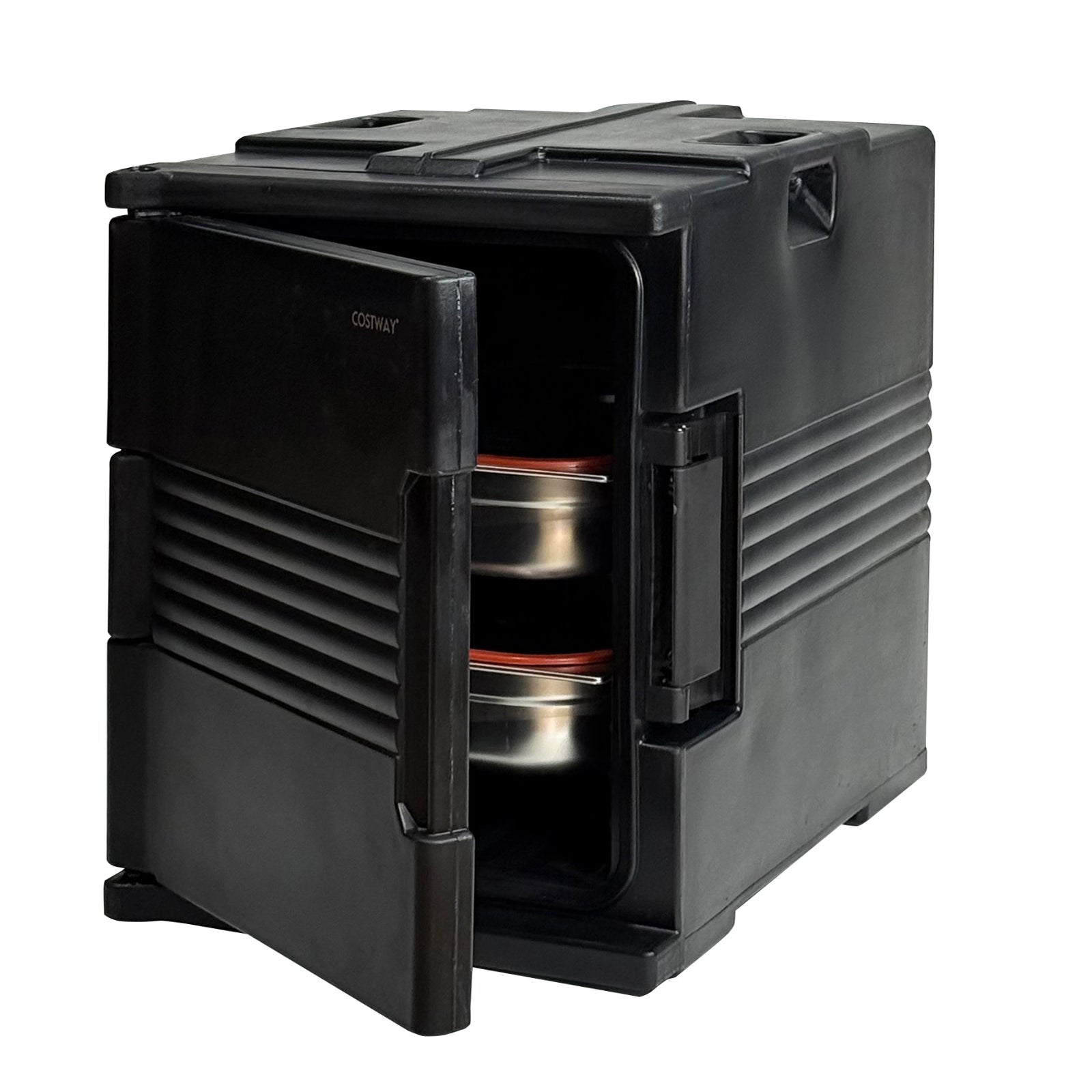 91 Qt Insulated Food Pan Carrier with Door Shafts, Black Kitchen Appliances Black at Gallery Canada