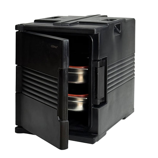 91 Qt Insulated Food Pan Carrier with Door Shafts, Black Kitchen Appliances Black at Gallery Canada