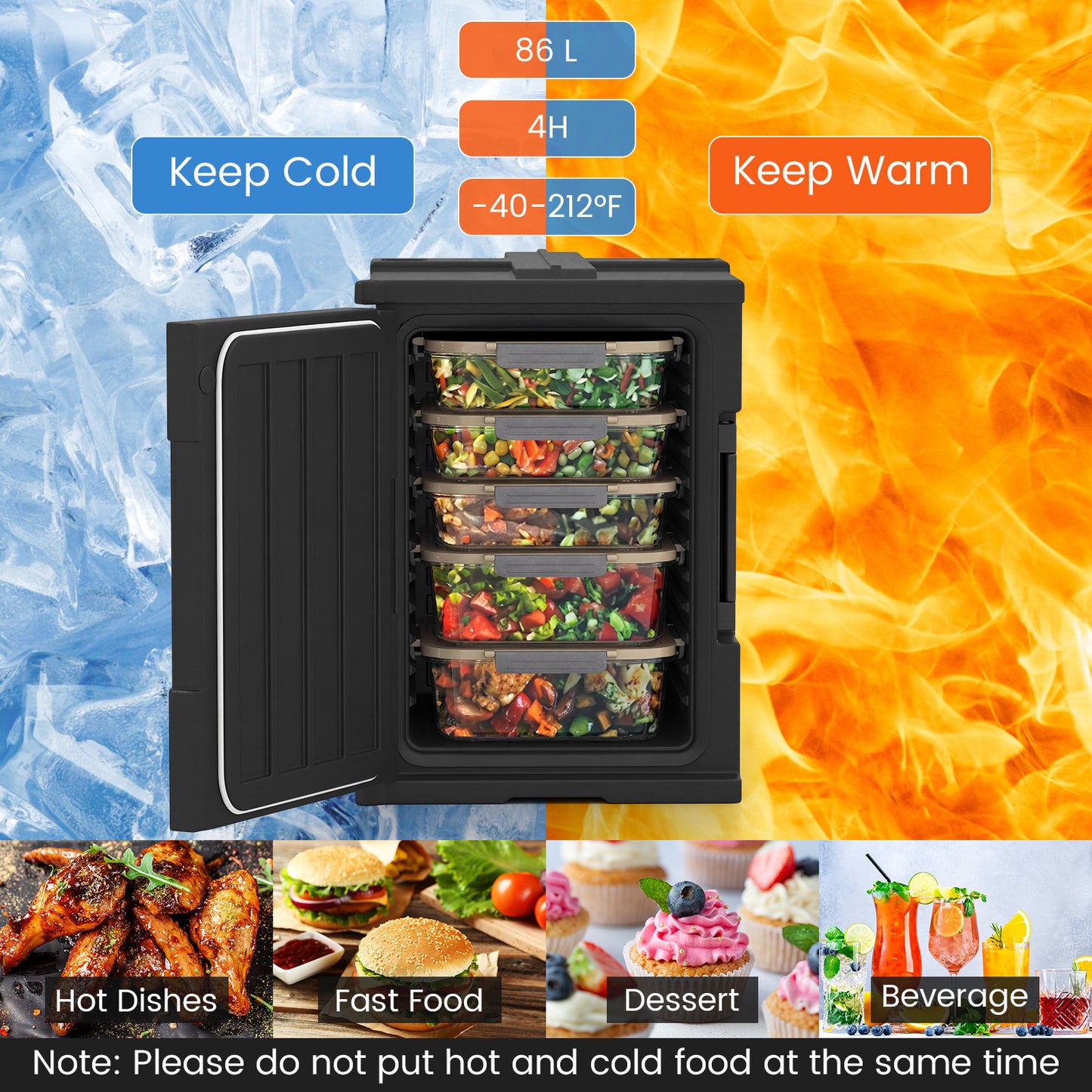 91 Qt Insulated Food Pan Carrier with Door Shafts, Black Kitchen Appliances at Gallery Canada