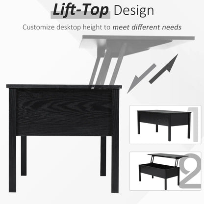 39" Lift Top Coffee Table, Hidden Storage, Living Room, Black Coffee Tables at Gallery Canada