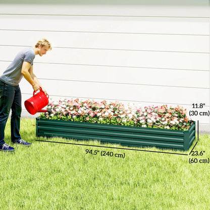 8'x2'x1' Galvanized Raised Bed, Elevated Planter Box, Green Raised Garden Beds at Gallery Canada
