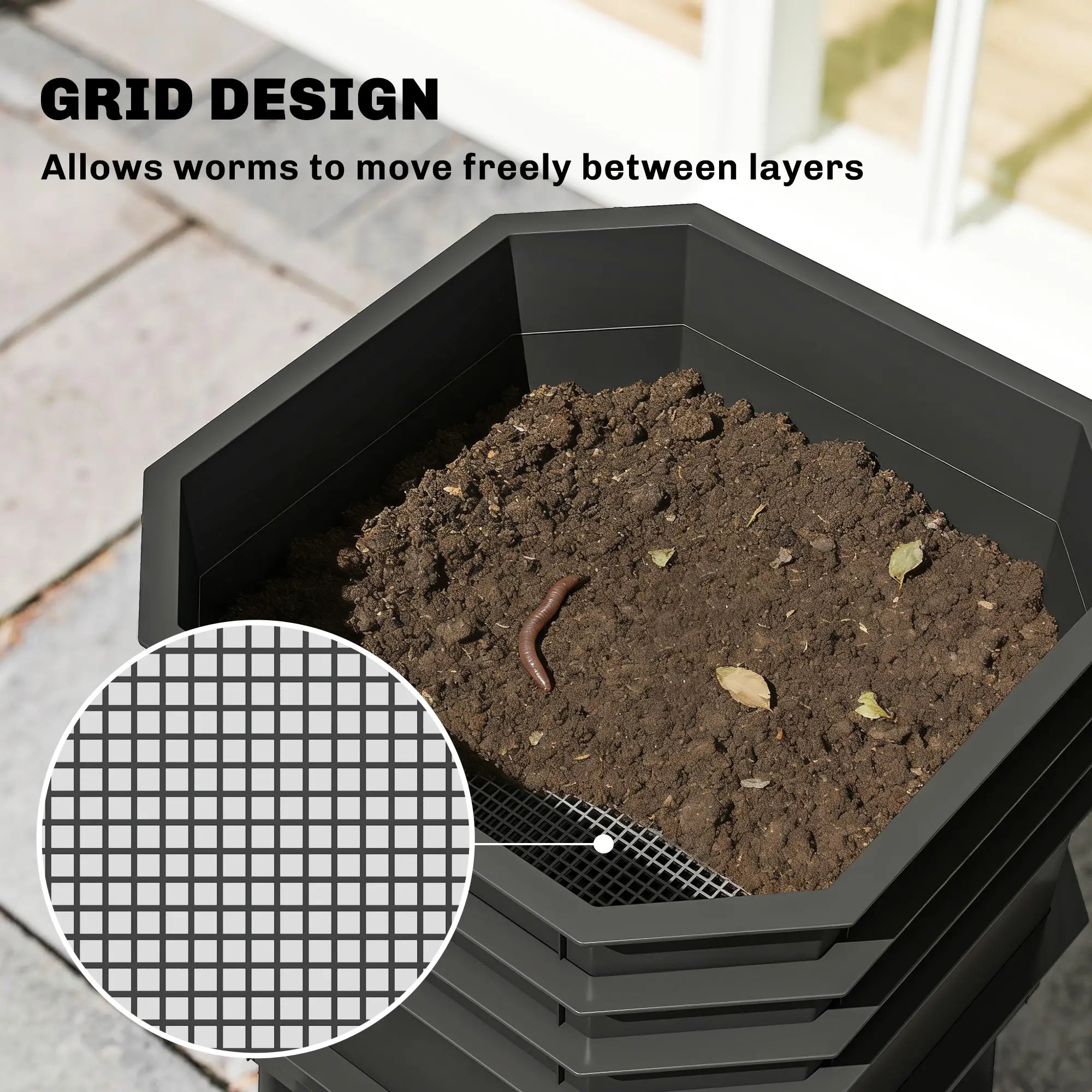 4-Tray Worm Composter Bin, 7.4 Gal, Dark Green Garden Accessories at Gallery Canada