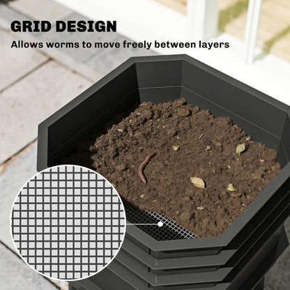 4-Tray Worm Composter Bin, 7.4 Gal, Dark Green Garden Accessories at Gallery Canada