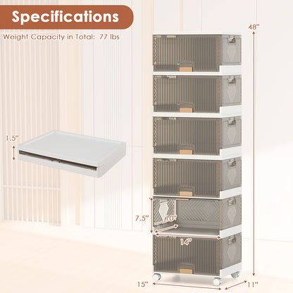 3/4/5/6-Cube Stackable Storage Bins with Detachable Wheels-6 Cube, White Shoe Racks & Storage Benches at Gallery Canada