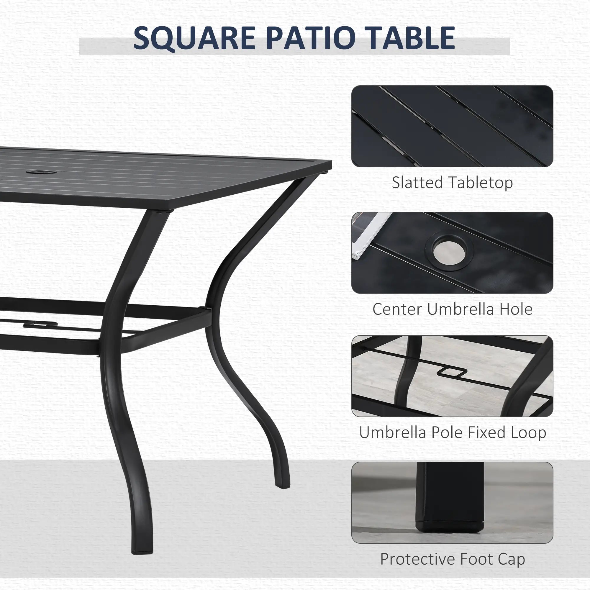 5-Piece Outdoor Patio Dining Set, 4 Swivel Rocker Chairs, 37