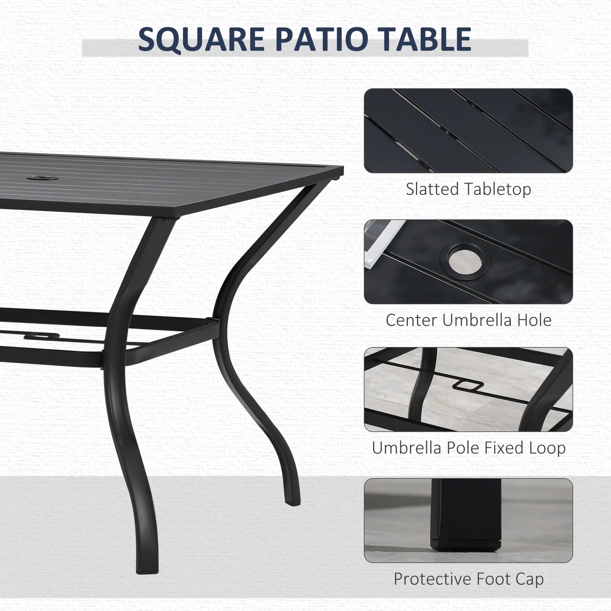 5-Piece Outdoor Patio Dining Set, 4 Swivel Rocker Chairs, 37" x 37" Table, Black Bistro Sets at Gallery Canada