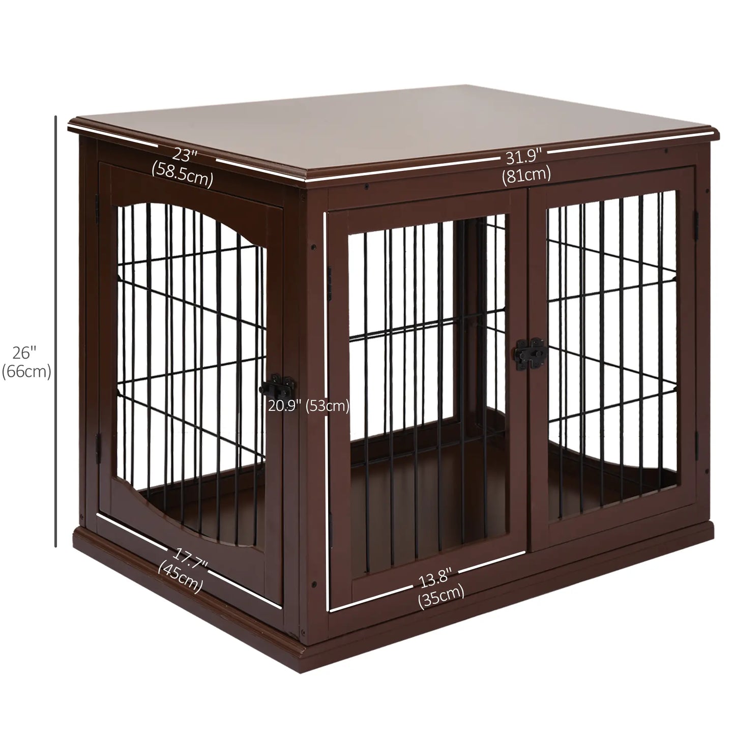 26" Wooden Dog Cage, Double Door, Modern Design, Brown Houses, Kennels & Pens at Gallery Canada