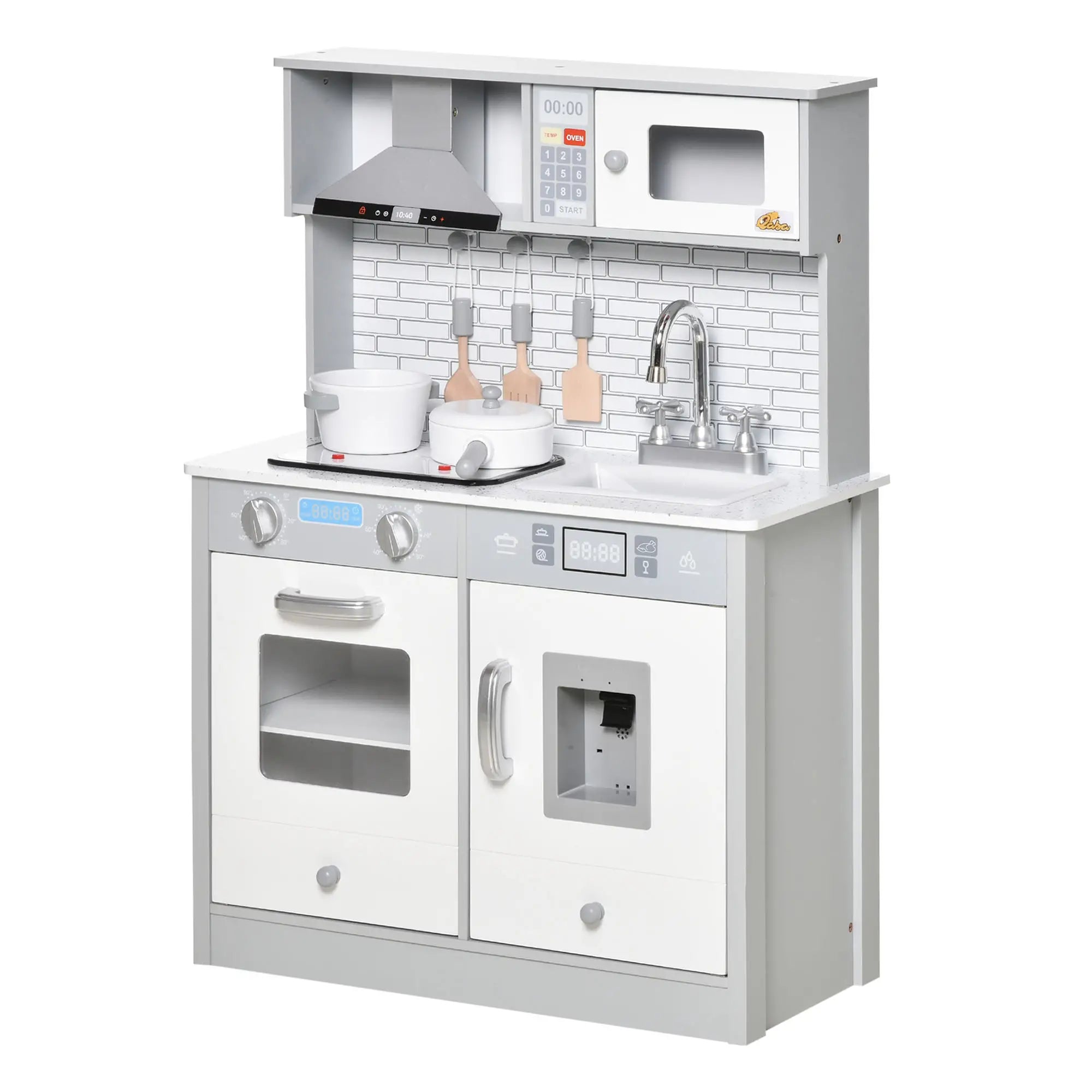 Kids Kitchen Play Set, Pretend Cooktop with Sound, Light, 3-6 Years Play Kitchen at Gallery Canada