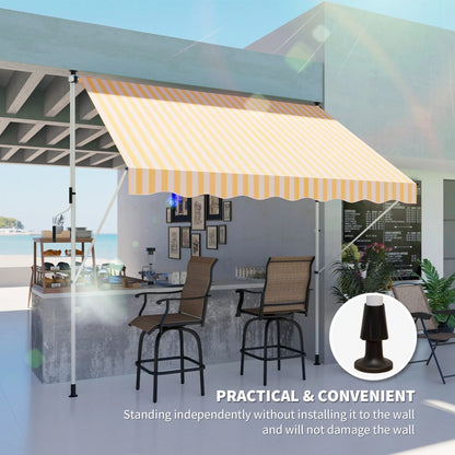 10x5ft Manual Retractable Awning, Sun Shade Canopy, Water Resistant, Yellow Door Awnings at Gallery Canada