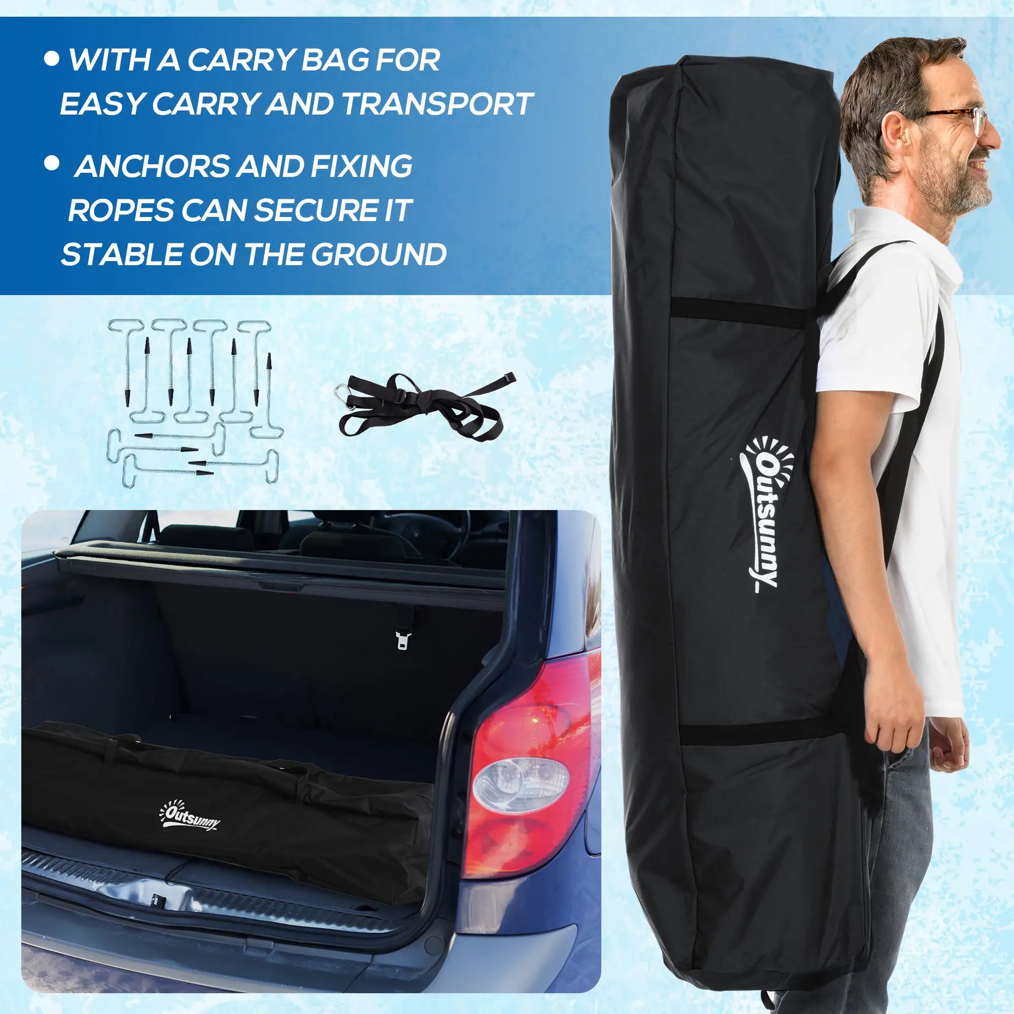 4 Person Insulated Ice Fishing Shelter, Pop-Up Tent with Carry Bag, Two Doors, Blue Ice Fishing Tents at Gallery Canada