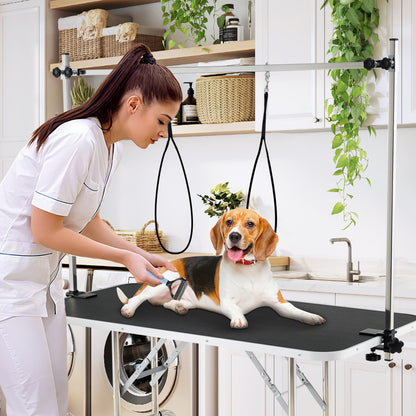 Foldable Dog Grooming Table, Height Adjustable Arms, Black Dog Supplies at Gallery Canada