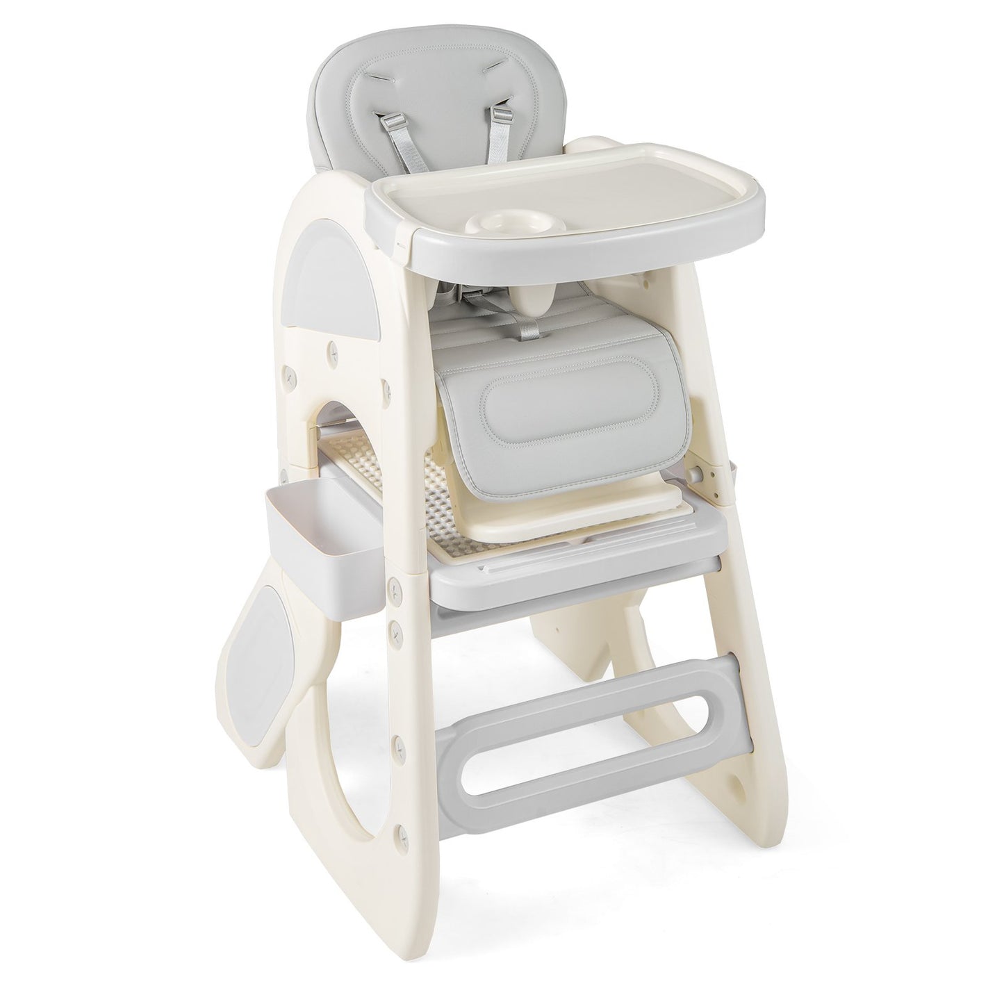 Convertible Baby High Chair with Double-layer Tray and Adjustable Backrest-Grey, Gray High Chairs Gray at Gallery Canada