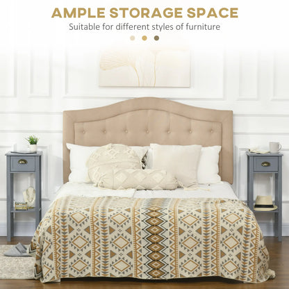 Narrow Side Table Set of 2, 2 Tier with Drawer, Shelf, Grey Side Tables at Gallery Canada