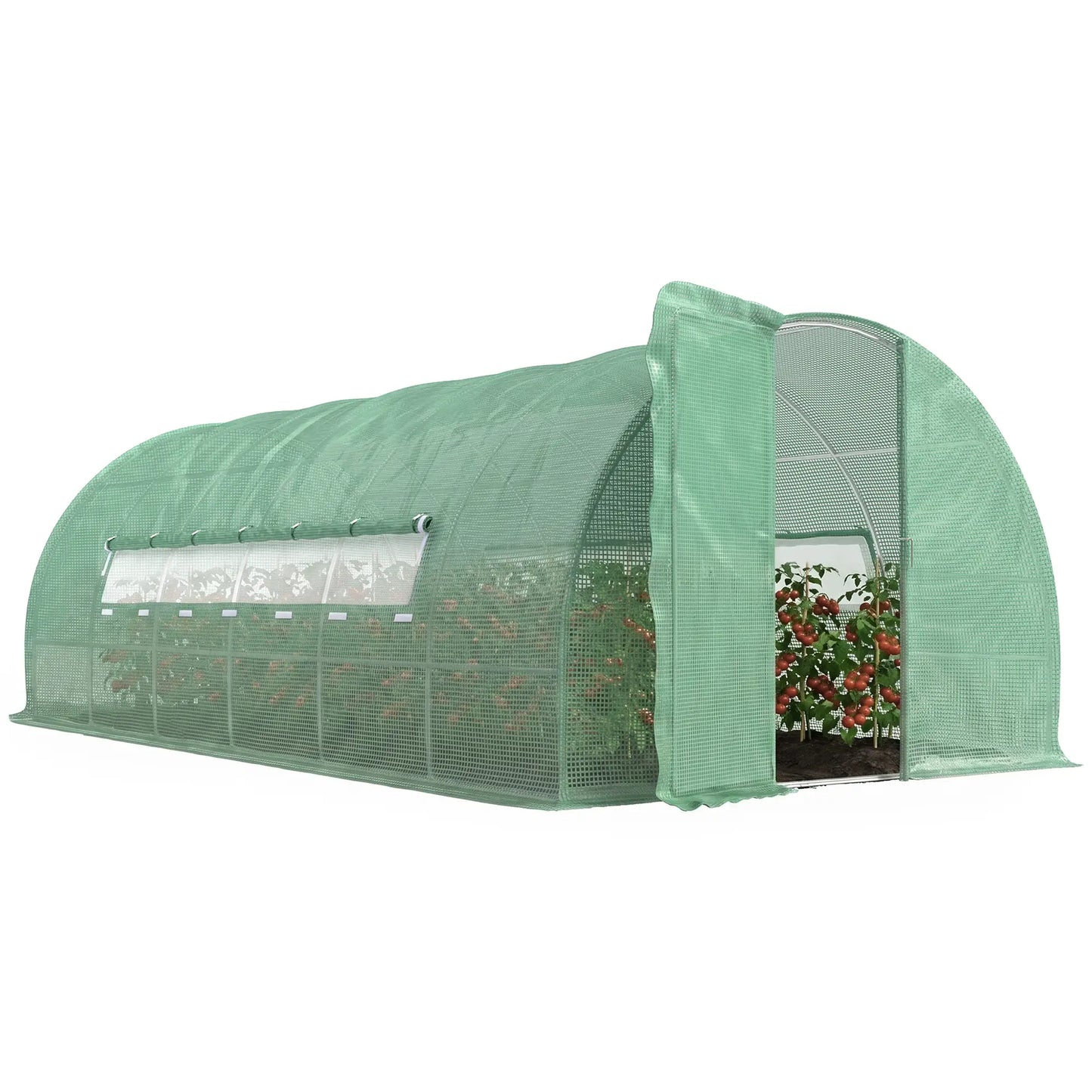 20x10x6.6ft Heavy Duty Walk-in Greenhouse, PE Cover, Green Portable Greenhouses Green at Gallery Canada