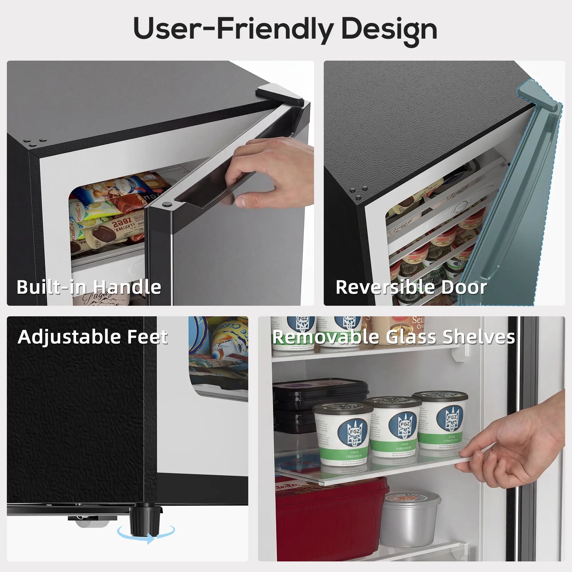 7.0 Cu.Ft Upright Freezer, 6 Adjustable Shelves, Reversible Door, Silver Small Kitchen Appliances at Gallery Canada