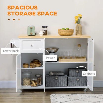 Rolling Kitchen Island with Storage, Drawer, Cabinets, Towel Rack Kitchen Islands & Kitchen Carts at Gallery Canada