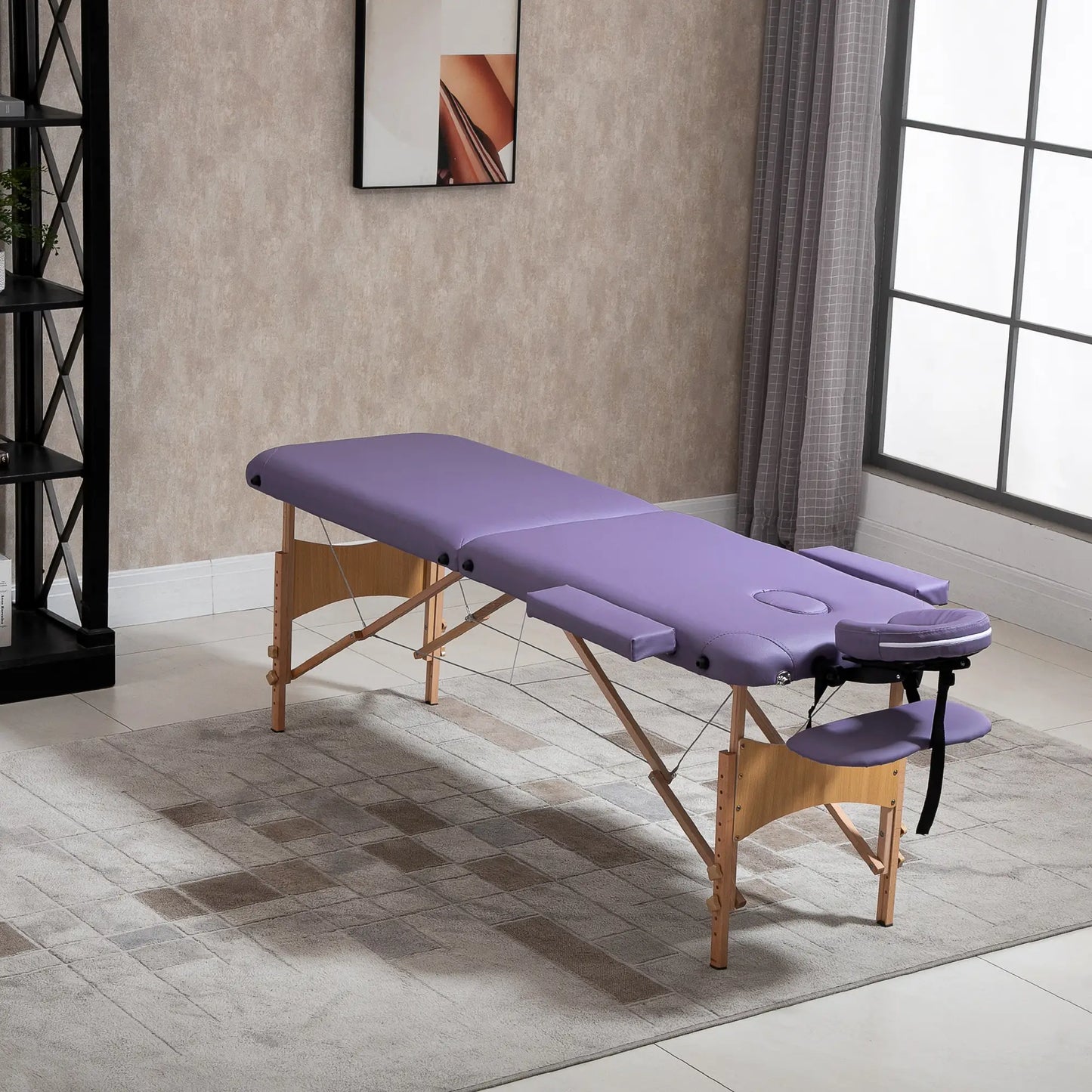 83 Inch Portable Folding Massage Table, Adjustable Salon Spa Bed, Purple Portable Massage Tables at Gallery Canada