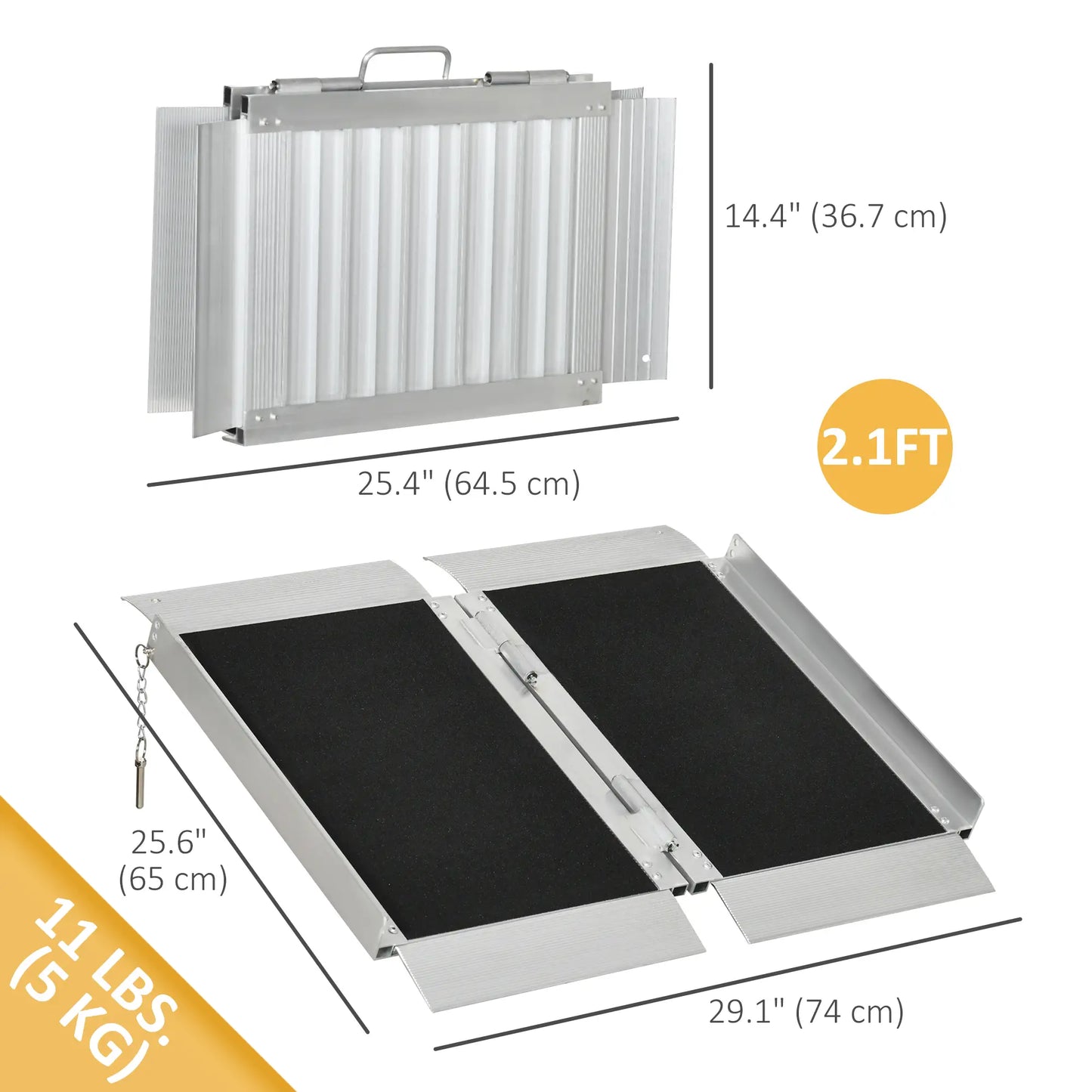 2' Portable Wheelchair Ramp, Aluminum, Single-Fold, Scooter Handle Knee Walker & Wheelchair Ramps at Gallery Canada