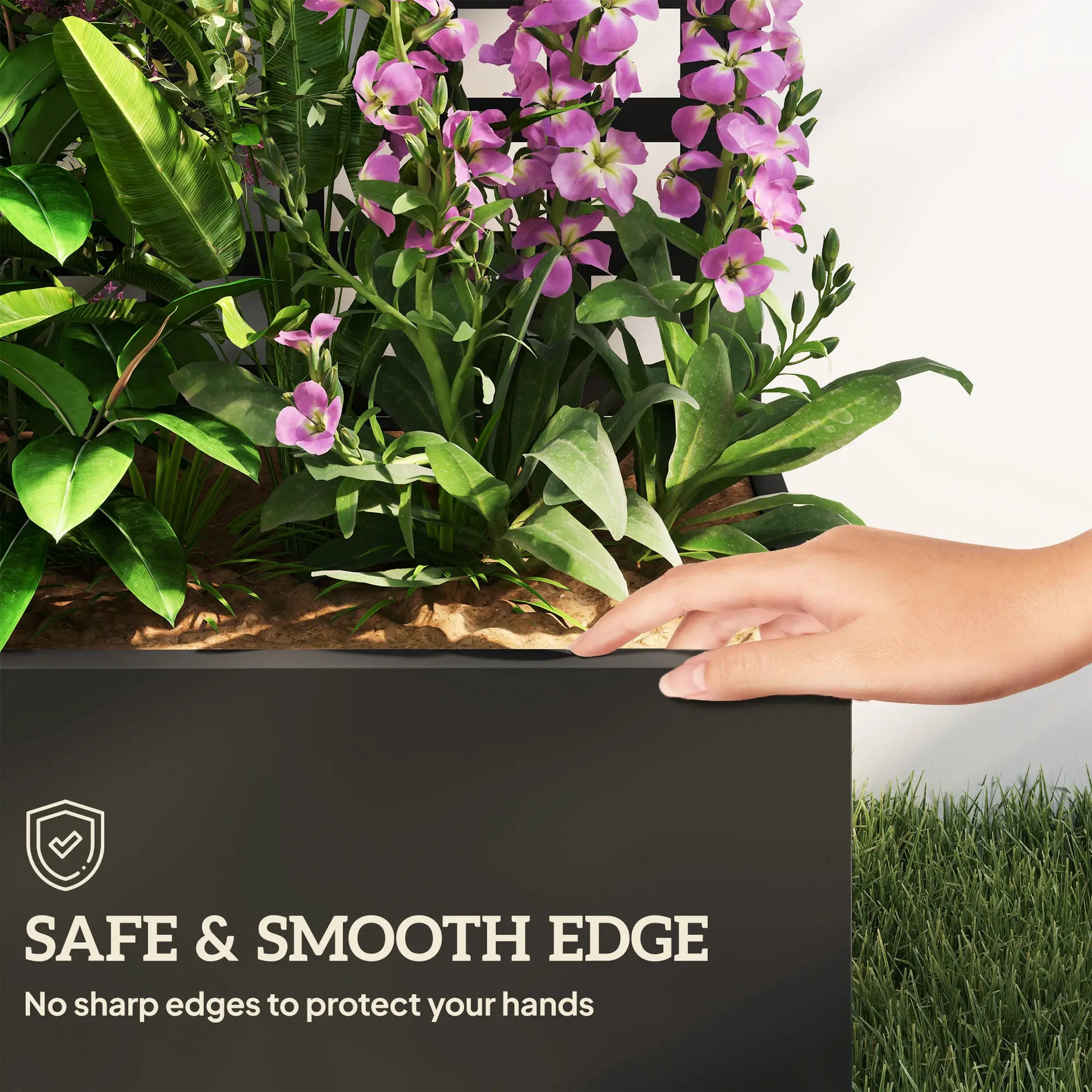 Galvanized Raised Garden Bed with Trellis, 43" x 16" x 70" Raised Garden Beds at Gallery Canada