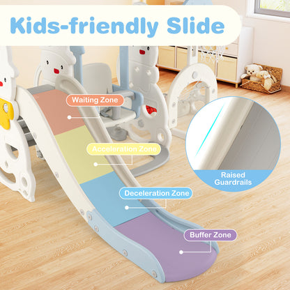 7 in 1 Toddler Slide and Swing Set with Height Adjustable Swing and Basketball Hoop, Multicolor Swing & Playsets at Gallery Canada