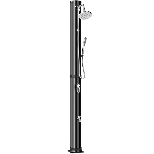 10.6 Gal Solar Heated Outdoor Shower, 7.2 FT, 2 Shower Heads Outdoor Swimming Pools & Hot Tubs Black at Gallery Canada