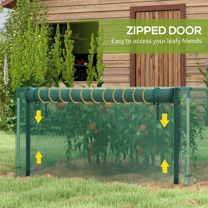 Plant Protection Cage, 12.2' x 4.1', Galvanised Steel Frame, Zipper Roll-Up Door Greenhouses at Gallery Canada