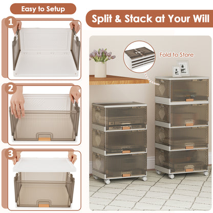 3/4/5/6-Cube Stackable Storage Bins with Detachable Wheels-4 Cube, White Shoe Racks & Storage Benches at Gallery Canada