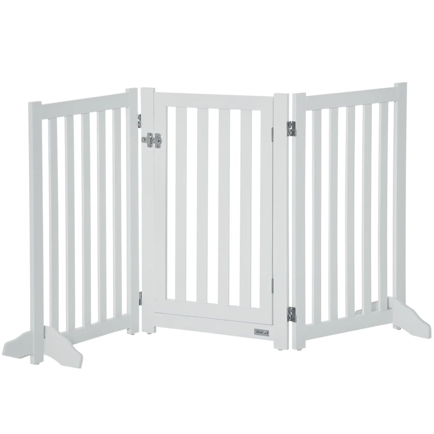 31.5"H Foldable Dog Gate with Door, 3 Panels, White Houses, Kennels & Pens White at Gallery Canada