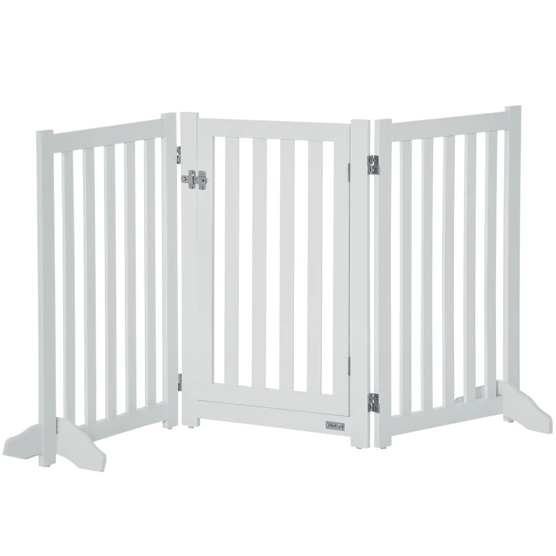 31.5"H Foldable Dog Gate with Door, 3 Panels, White Houses, Kennels & Pens White at Gallery Canada