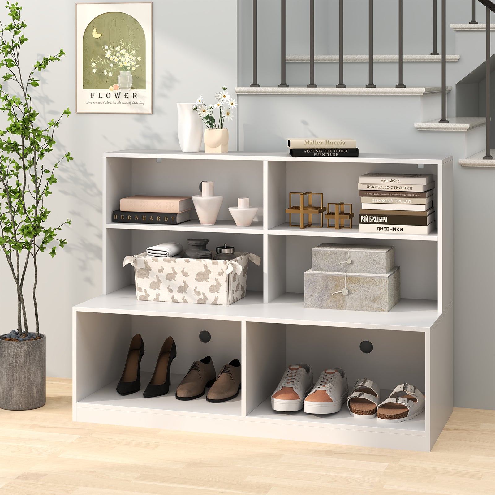 Entryway Shoe Cabinet with 2 Anti-tipping Kits, White Shoe Racks & Storage Benches at Gallery Canada